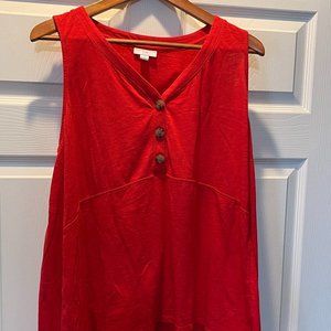 J Jill Red Cotton Tank
